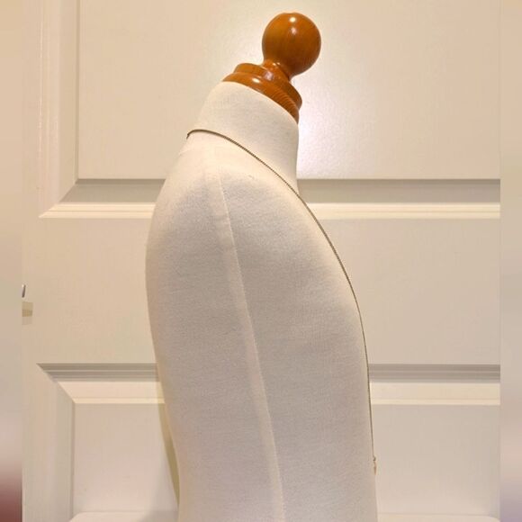 Hand-Hammered Brass 31" Upside Down Moon Necklace - Picture 4 of 7